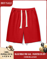 Men's Big and Tall Solid Color Workout Shorts with Drawstring
