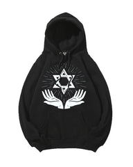 Star Of David Oversized Cotton Hoodie