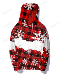 Couple Matching Big & Tall Christmas Snowflake Plaid Hoodie Pants Set