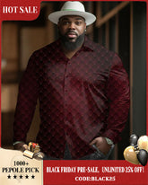 Men's Big and Tall Casual Geometric Button Down Long Sleeve Shirt