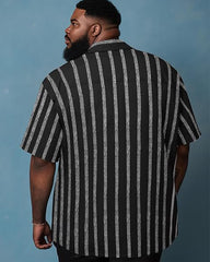 Big and Tall Men's Short Sleeve Button Summer Beach Work Shirt