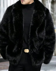 Big & Tall Men's Faux Fur Casual Padded Warm Coat M-6XL