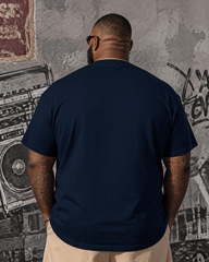 Big & Tall Men's Vintage Sunset Top Hat Beard Printed Round Neck Short Sleeve T-Shirt