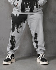 Big & Tall Men's Skull Melting Drop Print Hoodie Set