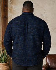 Big & Tall Men's Fine Mesh Jacquard Long Sleeve Shirt