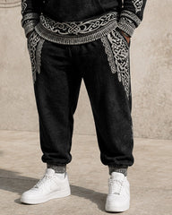 Big & Tall Men’s Nordic Wings Celtic Knot–Print Half-Zip Hoodie Set