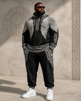 Big & Tall Men’s Nordic Wings Celtic Knot–Print Half-Zip Hoodie Set