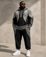 Big & Tall Men’s Nordic Wings Celtic Knot–Print Half-Zip Hoodie Set