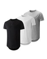 S-4XL Men's Three-Piece Hip-Hop Style Long Pullover T-Shirt