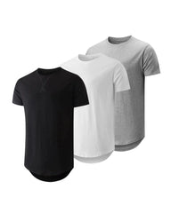S-4XL Men's Three-Piece Hip-Hop Style Long Pullover T-Shirt