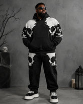 Big & Tall Men's Skull Print Hoodie Set