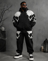 Big & Tall Men's Skull Print Hoodie Set