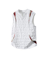 L-9XL Casual Sports Letter Jacquard Plaid Vest