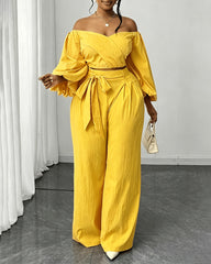 L-4XL Straight Straight-Leg Trousers Two-Piece Set Large Size Women