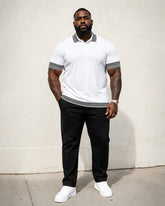 Big & Tall Men's Printed Polo Short Sleeve Pants Set
