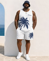 Big & Tall Men's Coconut Holiday Print Tank Top Shorts Set