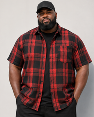 M-4XL Lapel Plaid Shirt