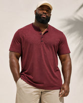 S-2XL Men's Henry Collar Solid Color Casual Short Sleeve T-Shirt