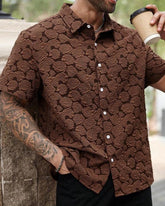 Big & Tall Men's Vintage Floral Print Short Sleeve Shirt