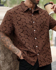 Big & Tall Men's Vintage Floral Print Short Sleeve Shirt