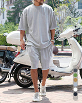 M-8XL Casual Loose Fit Solid Sports Sets