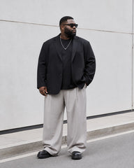 M-5XL Men's Casual Suit Jacket Wide Leg Pants Two-Piece Set-Excluding Inner T-Shirt