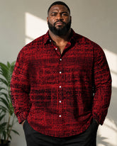 Big & Tall Men's Vintage Print Long Sleeve Shirt