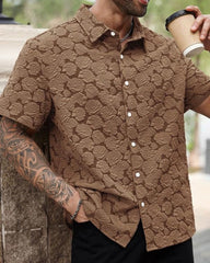 Big & Tall Men's Vintage Floral Print Short Sleeve Shirt