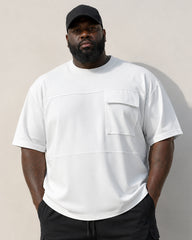 M-8XL Ice Silk Workwear Pocket Short-sleeved T-shirt