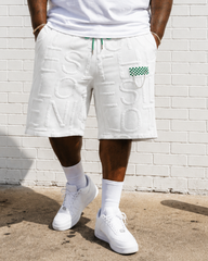 M-7XL American-style Embossed Chain-embellished Cropped Shorts