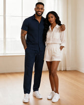 Simple Solid Color Couple Casual Suit