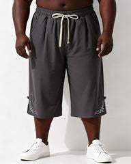 M-9XL Japanese-style Loose Plus Size Cotton Linen Casual Mid-length Pants