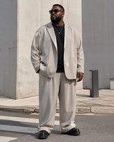 M-5XL Men's Casual Suit Jacket Wide Leg Pants Two-Piece Set-Excluding Inner T-Shirt
