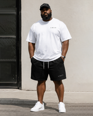Big & Tall Men's Faith AMEN Vertical Cross Printed Crewneck Short Sleeve T-Shirt Shorts Set