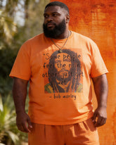Big & Tall Men's Bob Marley Quotations Printed Crewneck Short Sleeve T-Shirt