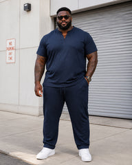 L-9XL Sports Leisure Solid Color V-neck Loose Short-sleeved 2-piece Set
