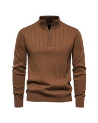 Big & Tall Men's Solid Color Half Zip Collar Knit Sweater S-2XL