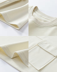 M-8XL Ice Silk Workwear Pocket Short-sleeved T-shirt