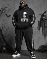 Big & Tall Men's Full Body Skeleton Skull Print Hoodie Set