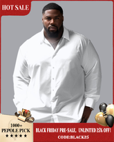 100% Cotton Versatile Solid Color 8 Color Options Lapel Long Sleeve Shirt Big Men