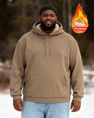 Big & Tall Men's Solid Color Velvet Thickened Hoodie S-3XL