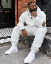 Big & Tall Men's Casual Jacquard Hooded Sweatshirt Set