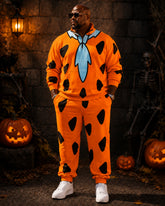 Big & Tall Men's Fred Flintstone Tie Half Zip Sweatshirt Set