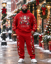 Big & Tall Men's Novelty Santa Claus Light-Up Print Hoodie Set
