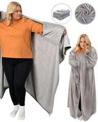 Winter Flannel Thickened Lazy Blanket Wearable Cloak