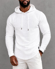 Big & Tall Men's Slim Fit Long Sleeve Hooded T Shirt