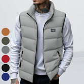 🔥Christmas 50% Off Exclusive ✨Men's Thickened Warm Sleeveless Vest - Black Full-Zip Stand Collar Ideal
