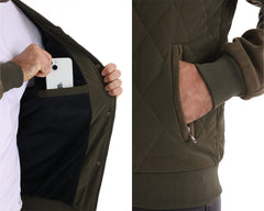 Big & Tall Men's Thickened Jacket Raglan Sleeve Quilted Jacket S-2XL