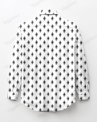 Solid Geometry Business Cotton Long Sleeve Shirt Men's Plus Size