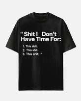 Men's Big & Tall Simple Letter Shit I Don't Have Time Printed Casual Short Sleeve T-shirt